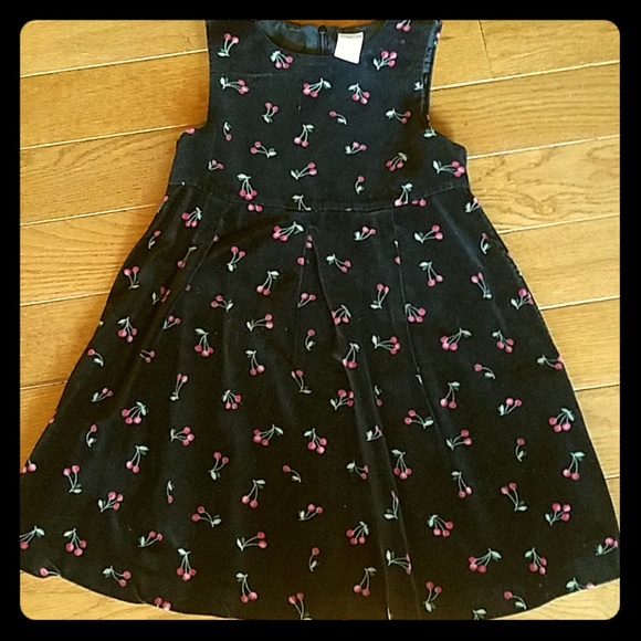 Gymboree black velvet dress with cherries - Picture 1 of 3
